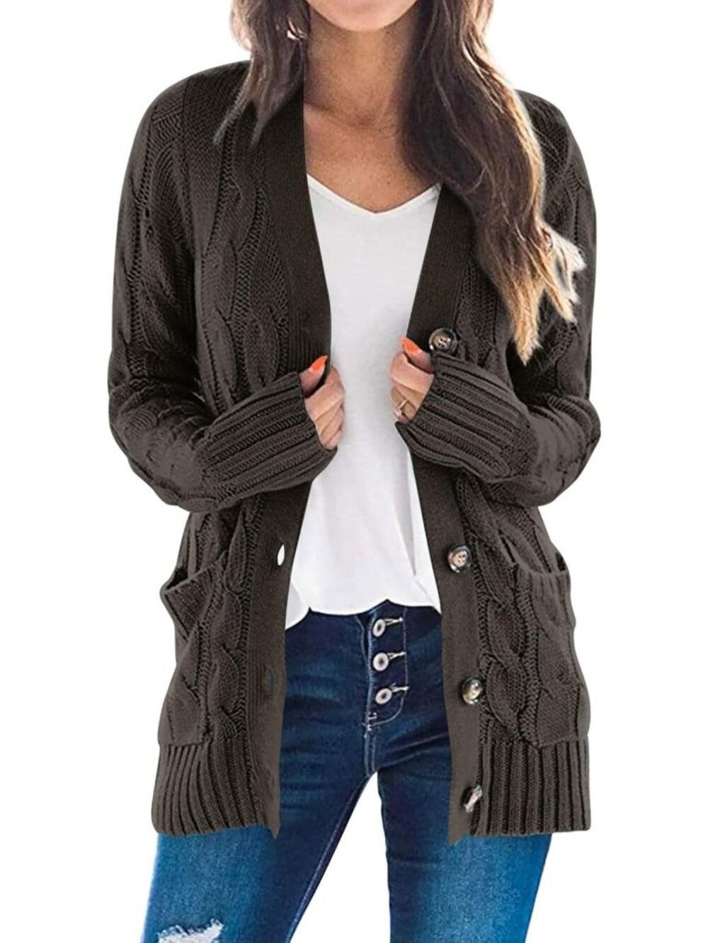 Cozy Chunky Cable Knit Cardigan Sweater for Women - Fall Fashion Essential